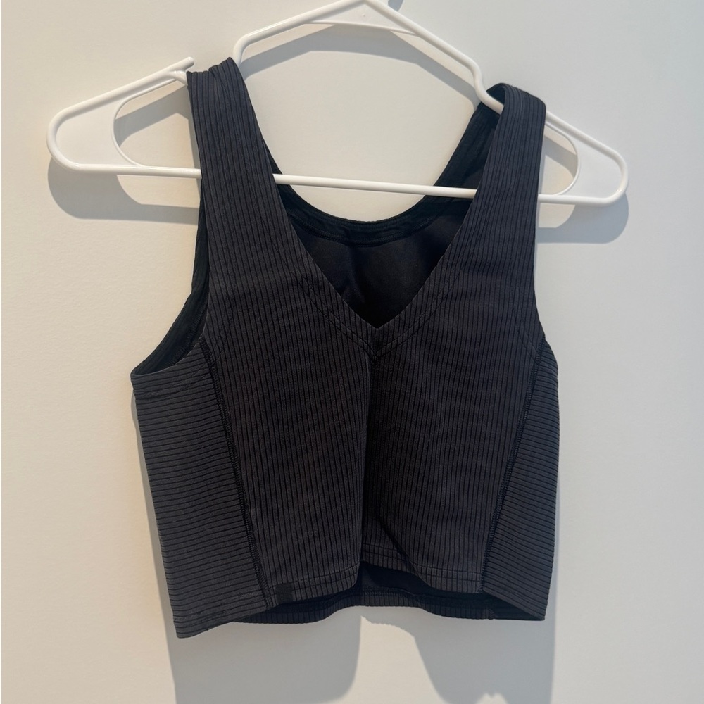 lululemon athletica Black Ribbed Crop Top